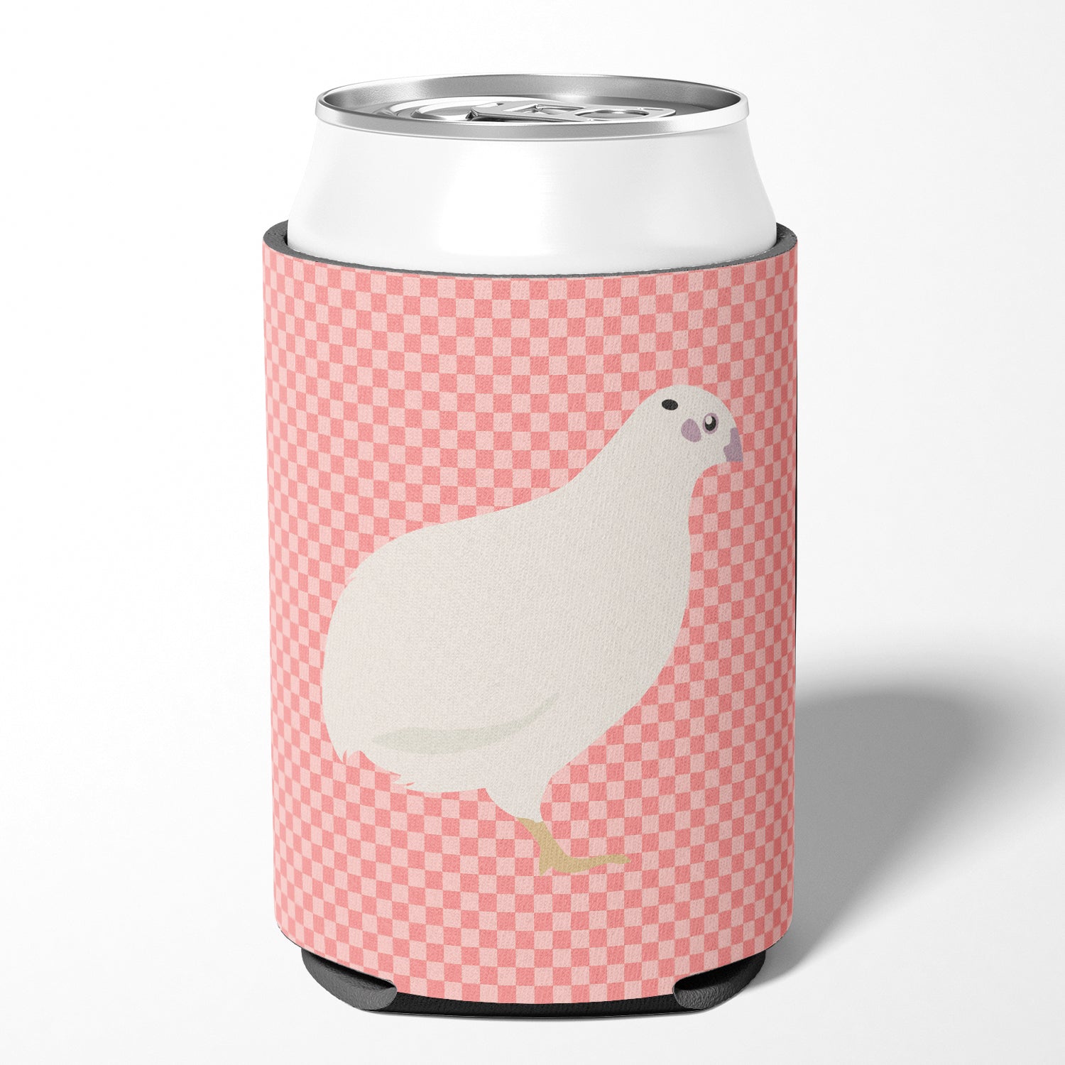 Texas Quail Pink Check Can or Bottle Hugger BB7957CC  the-store.com.