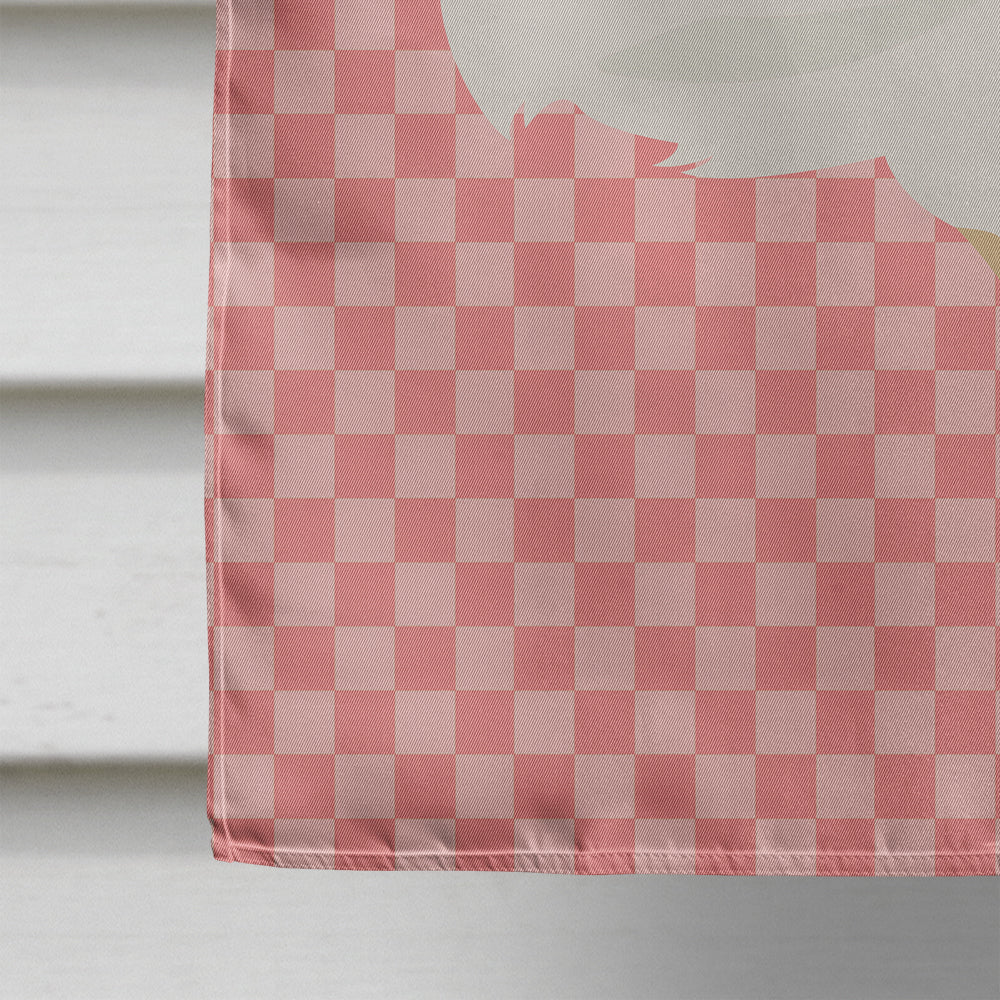 Texas Quail Pink Check Flag Canvas House Size BB7957CHF