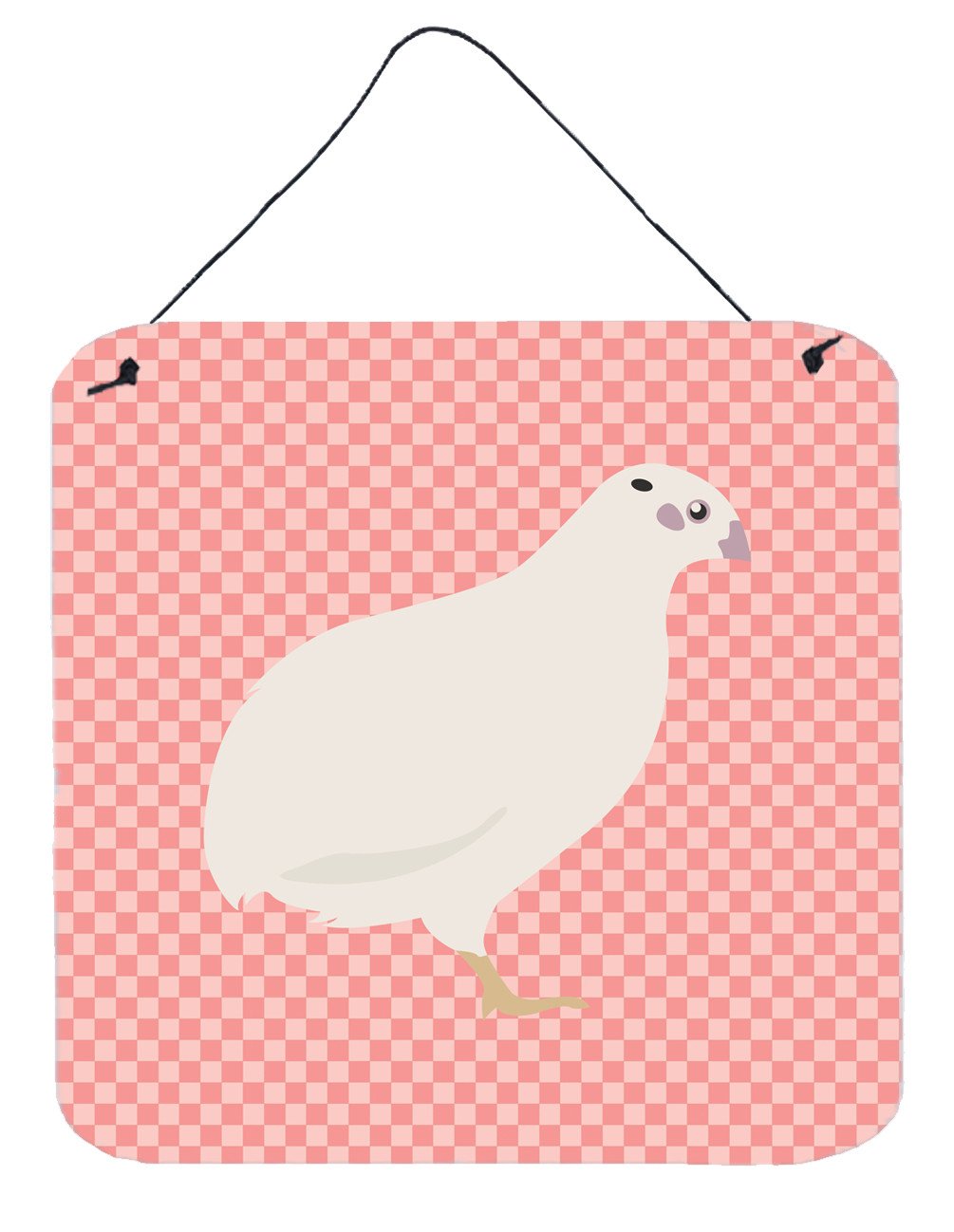 Texas Quail Pink Check Wall or Door Hanging Prints BB7957DS66 by Caroline&#39;s Treasures