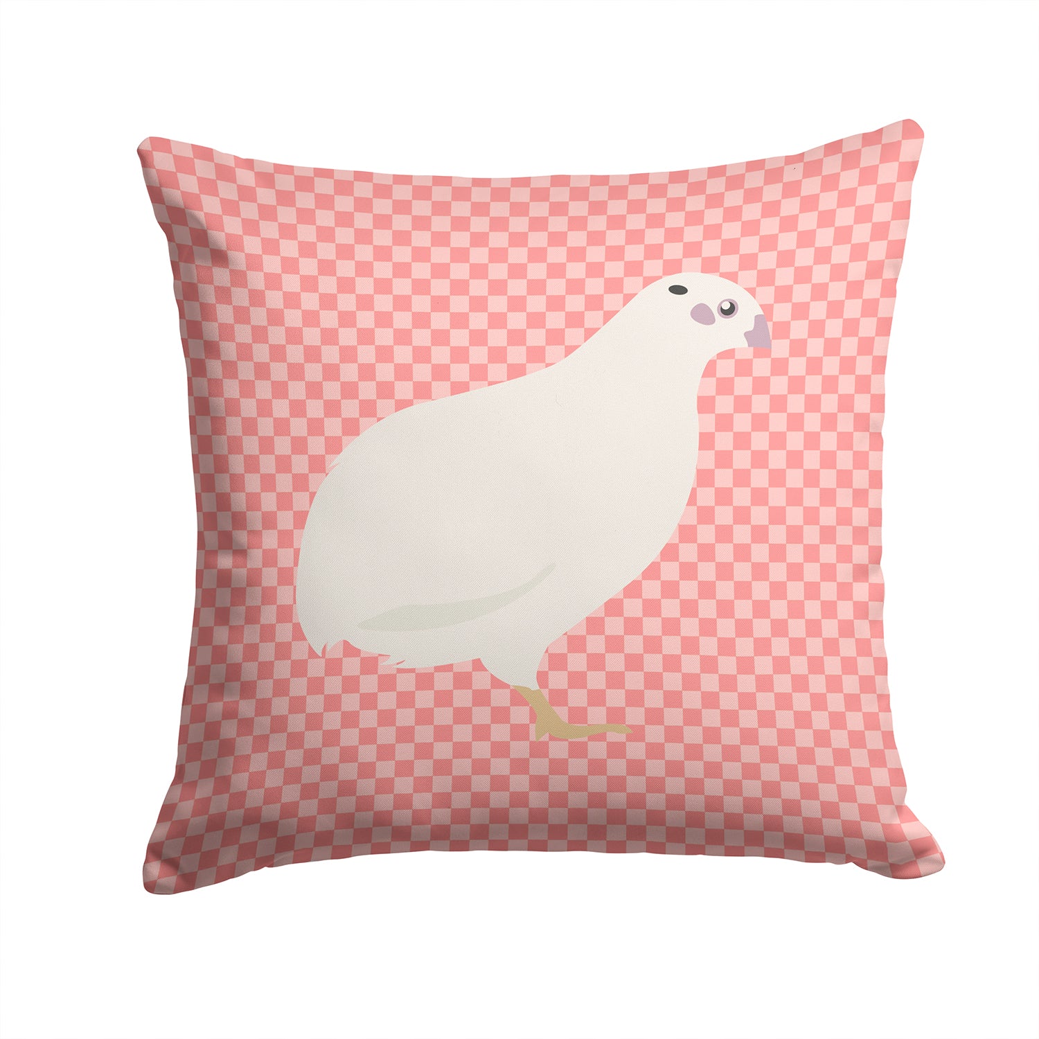 Texas Quail Pink Check Fabric Decorative Pillow BB7957PW1414 - the-store.com