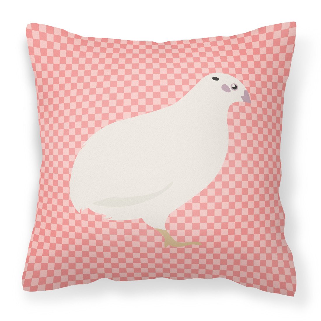 Texas Quail Pink Check Fabric Decorative Pillow BB7957PW1818 by Caroline&#39;s Treasures