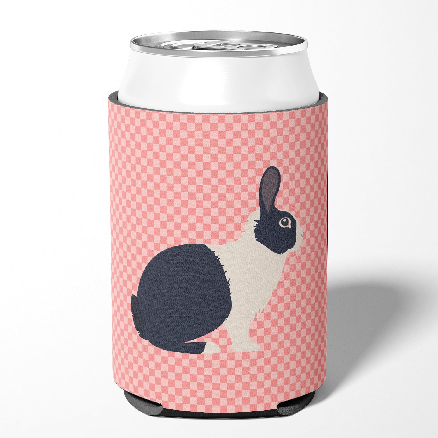 Dutch Rabbit Pink Check Can or Bottle Hugger BB7958CC