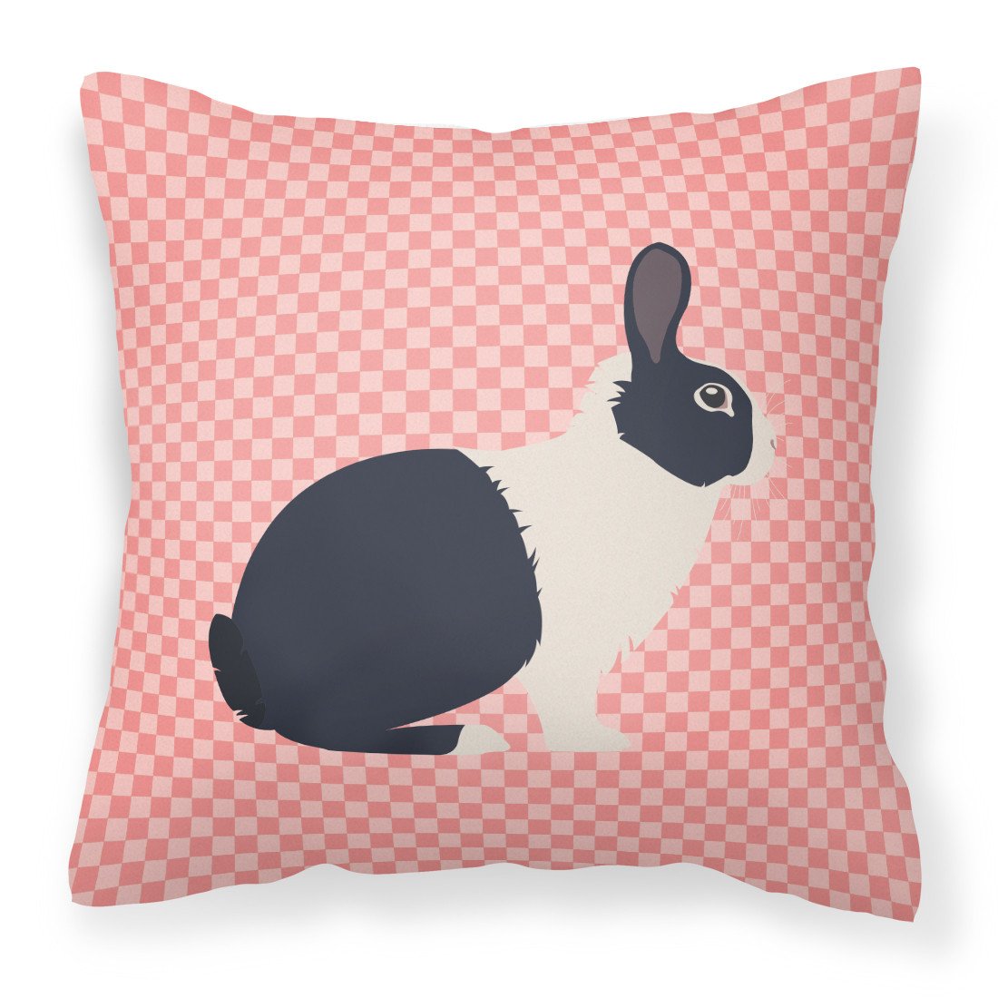 Dutch Rabbit Pink Check Fabric Decorative Pillow BB7958PW1818 by Caroline&#39;s Treasures