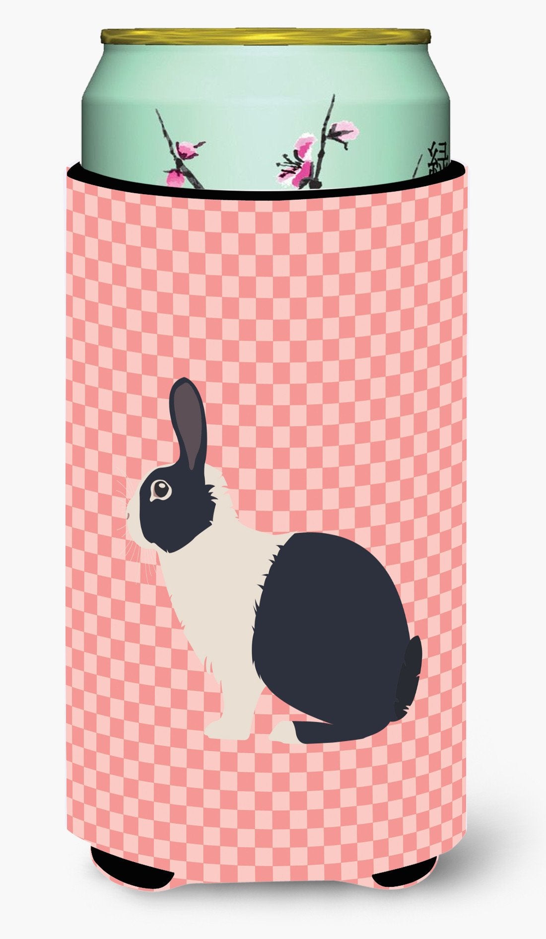 Dutch Rabbit Pink Check Tall Boy Beverage Insulator Hugger BB7958TBC by Caroline&#39;s Treasures