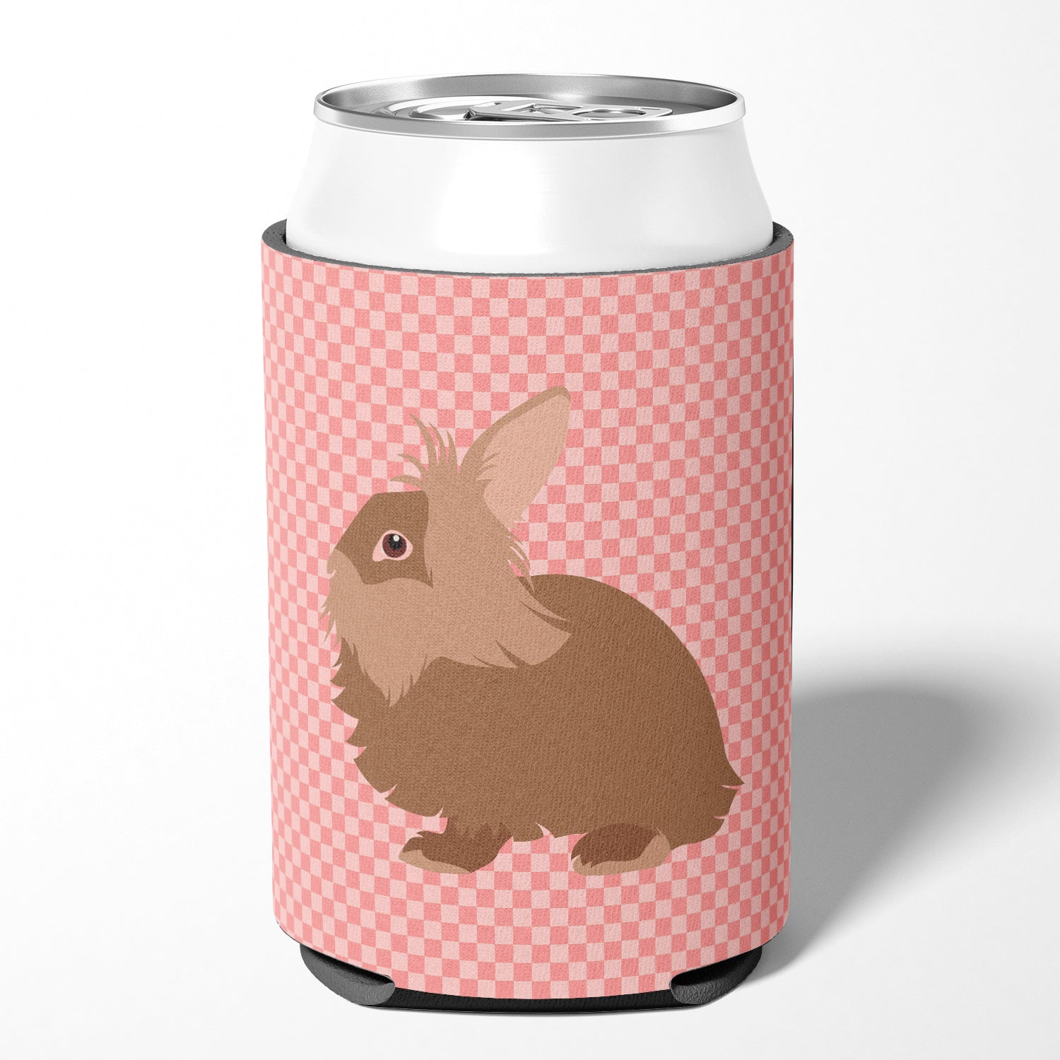 Lionhead Rabbit Pink Check Can or Bottle Hugger BB7960CC  the-store.com.
