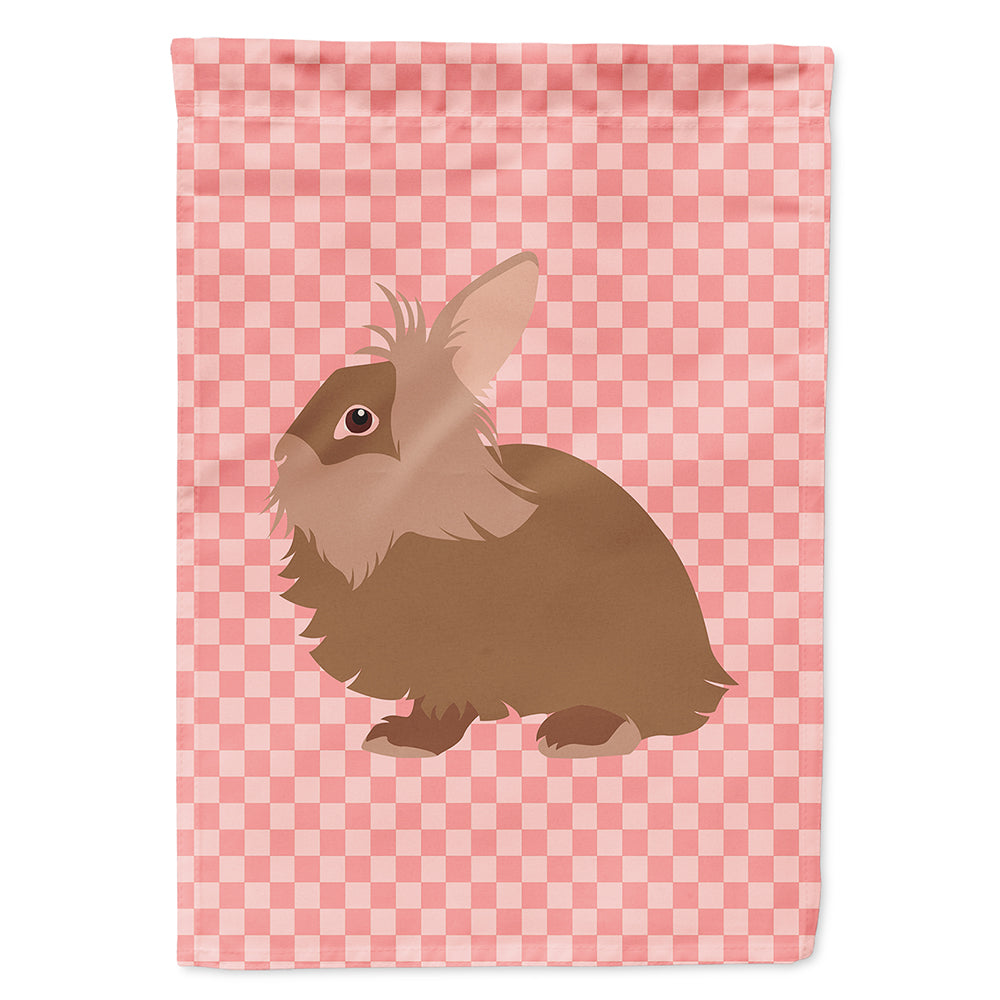 Lionhead Rabbit Pink Check Flag Canvas House Size BB7960CHF