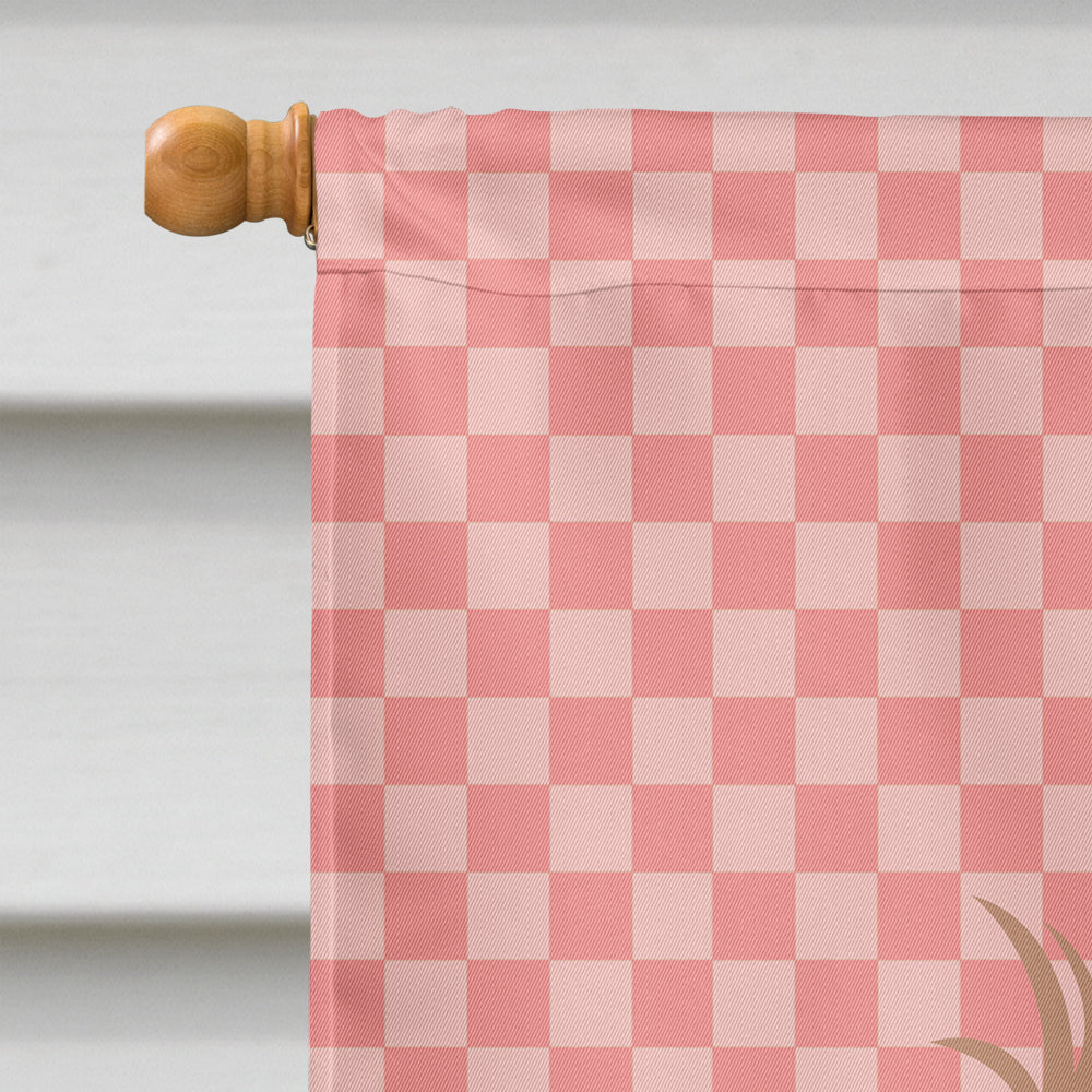 Lionhead Rabbit Pink Check Flag Canvas House Size BB7960CHF