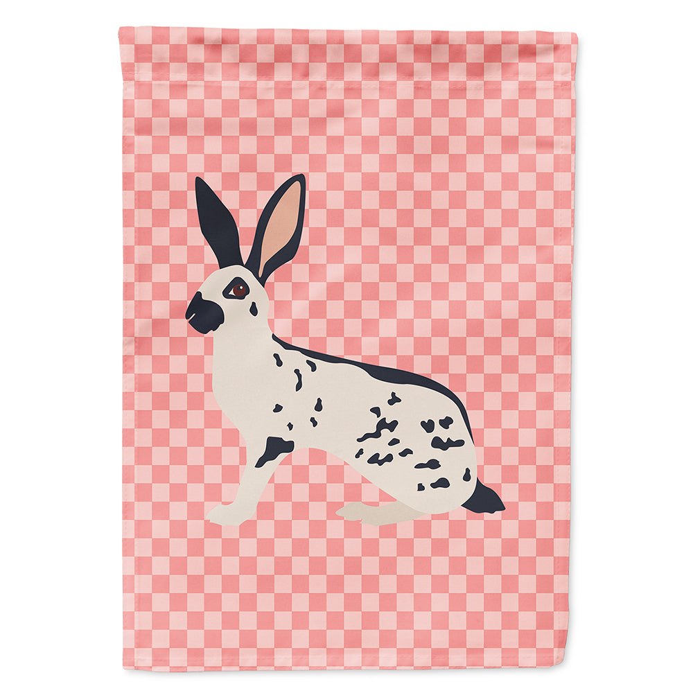 English Spot Rabbit Pink Check Flag Canvas House Size BB7961CHF