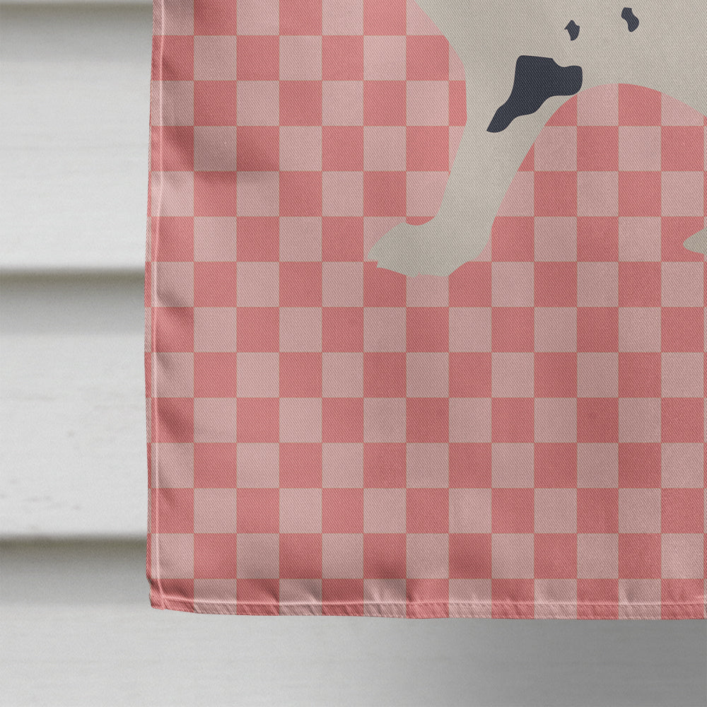 English Spot Rabbit Pink Check Flag Canvas House Size BB7961CHF