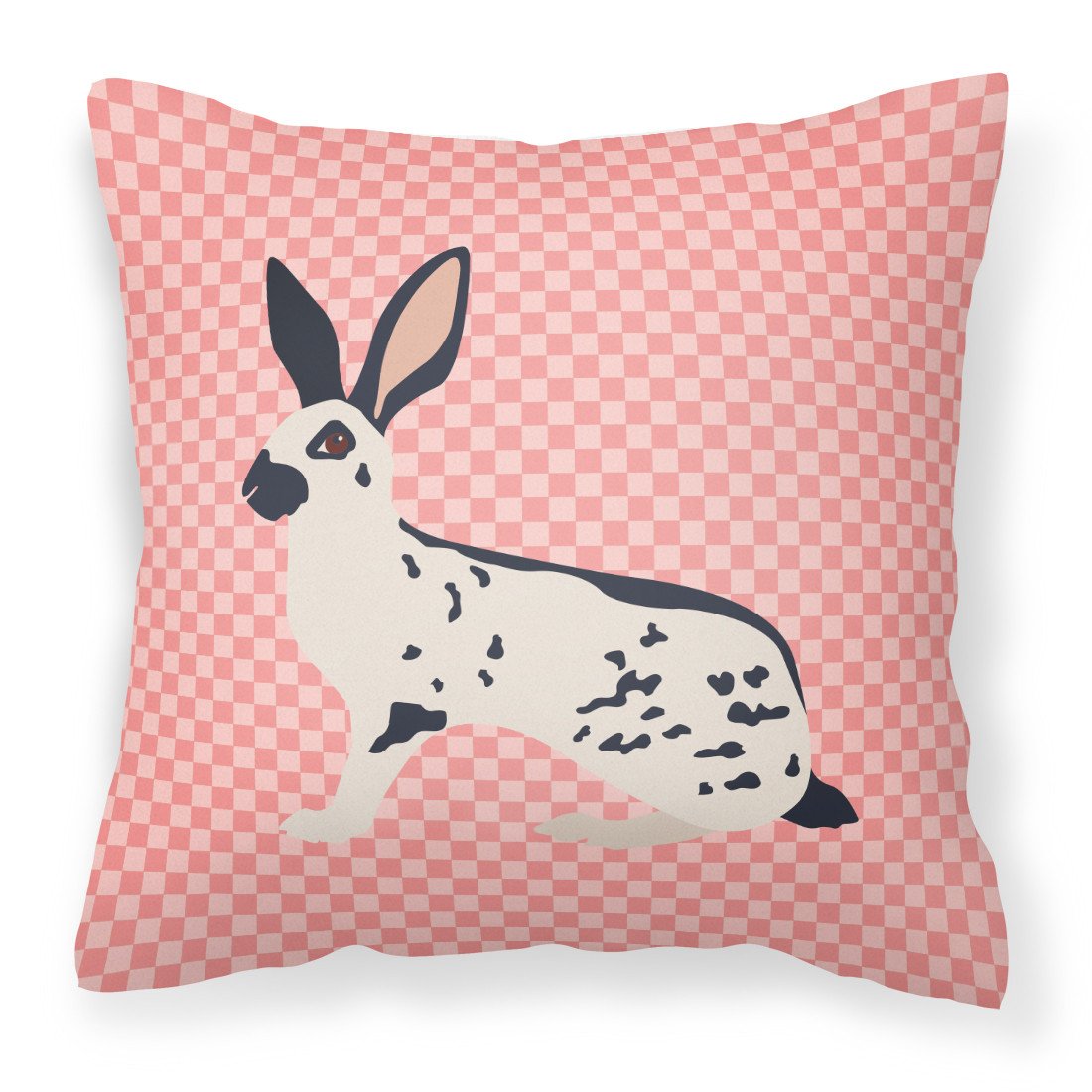 English Spot Rabbit Pink Check Fabric Decorative Pillow BB7961PW1818 by Caroline&#39;s Treasures