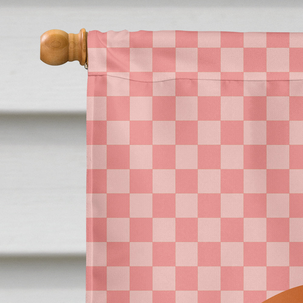 English Lop Rabbit Pink Check Flag Canvas House Size BB7962CHF