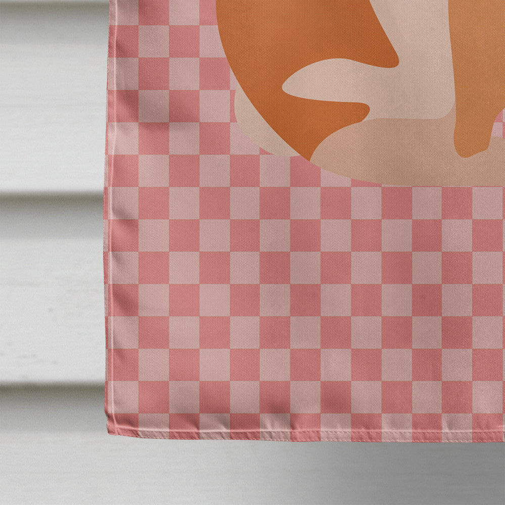 English Lop Rabbit Pink Check Flag Canvas House Size BB7962CHF  the-store.com.