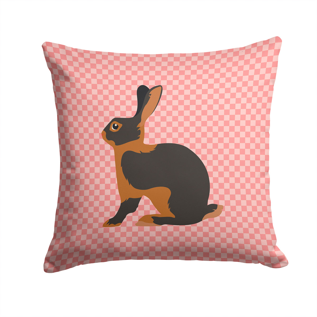 Tan Rabbit Pink Check Fabric Decorative Pillow BB7963PW1414 - the-store.com