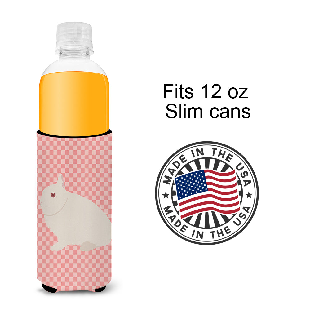 Hermelin Rabbit Pink Check  Ultra Hugger for slim cans