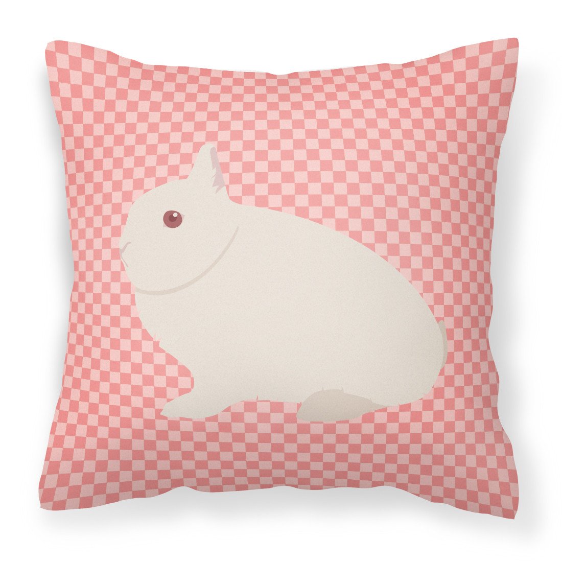 Hermelin Rabbit Pink Check Fabric Decorative Pillow BB7964PW1818 by Caroline's Treasures