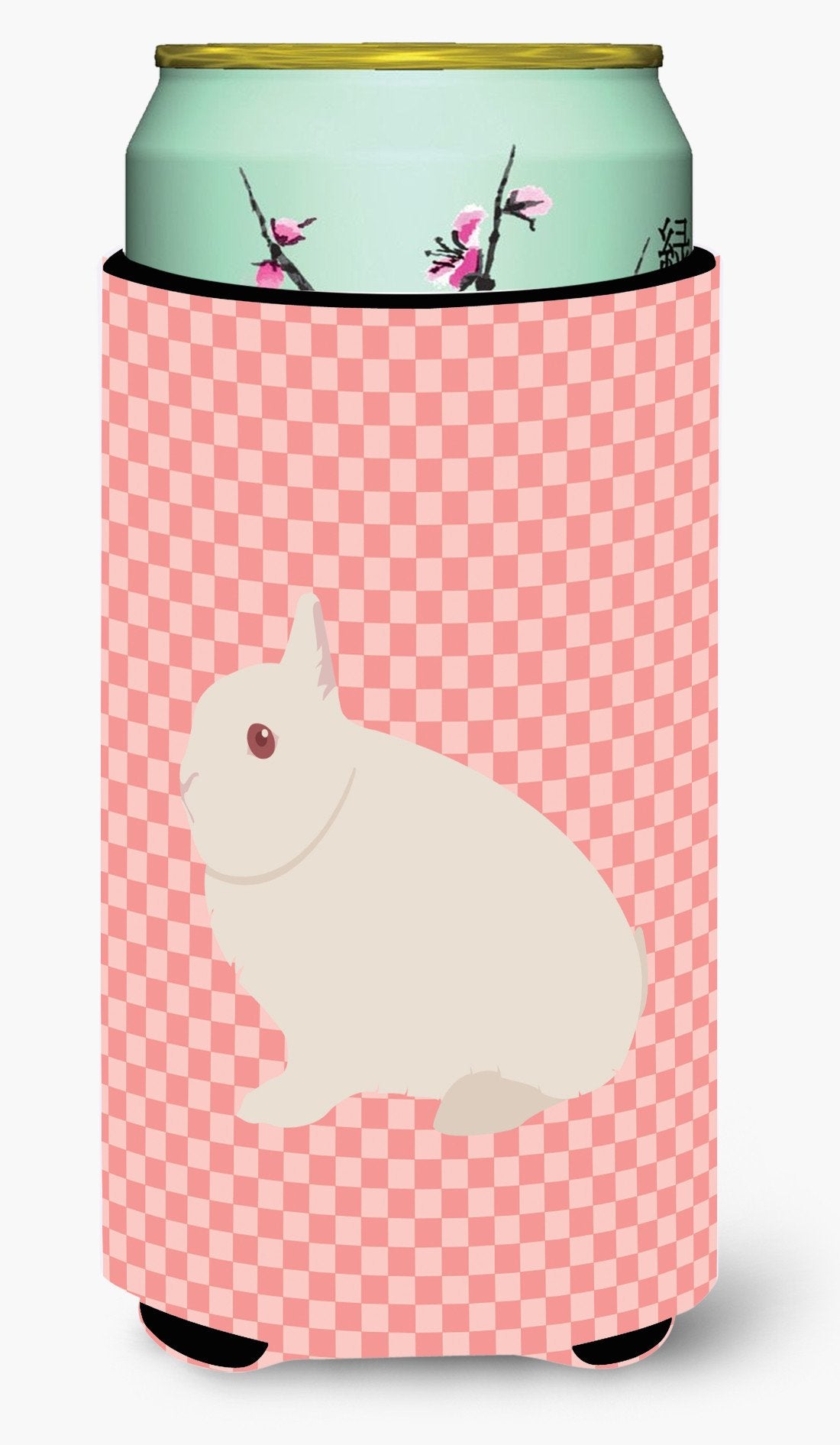 Hermelin Rabbit Pink Check Tall Boy Beverage Insulator Hugger BB7964TBC by Caroline&#39;s Treasures