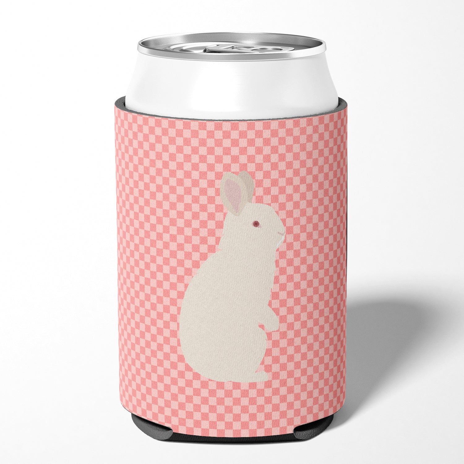 New Zealand White Rabbit Pink Check Can or Bottle Hugger BB7965CC  the-store.com.