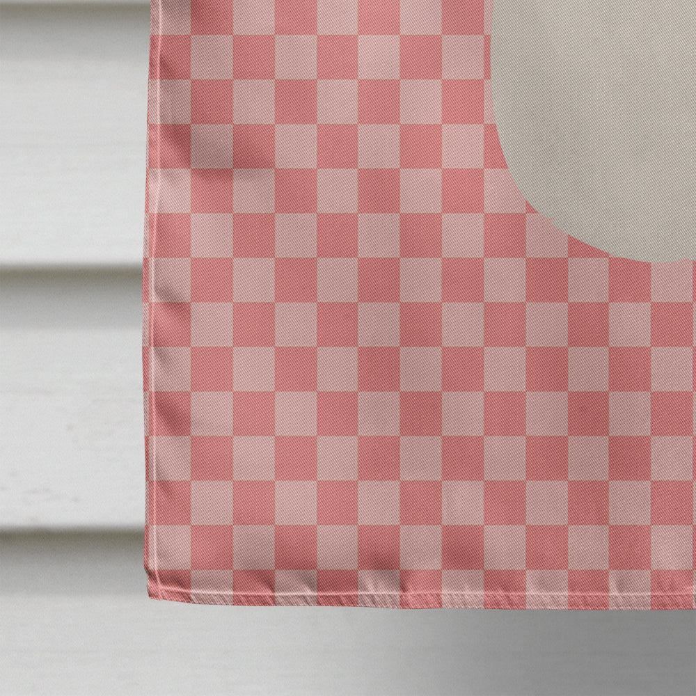 New Zealand White Rabbit Pink Check Flag Canvas House Size BB7965CHF  the-store.com.