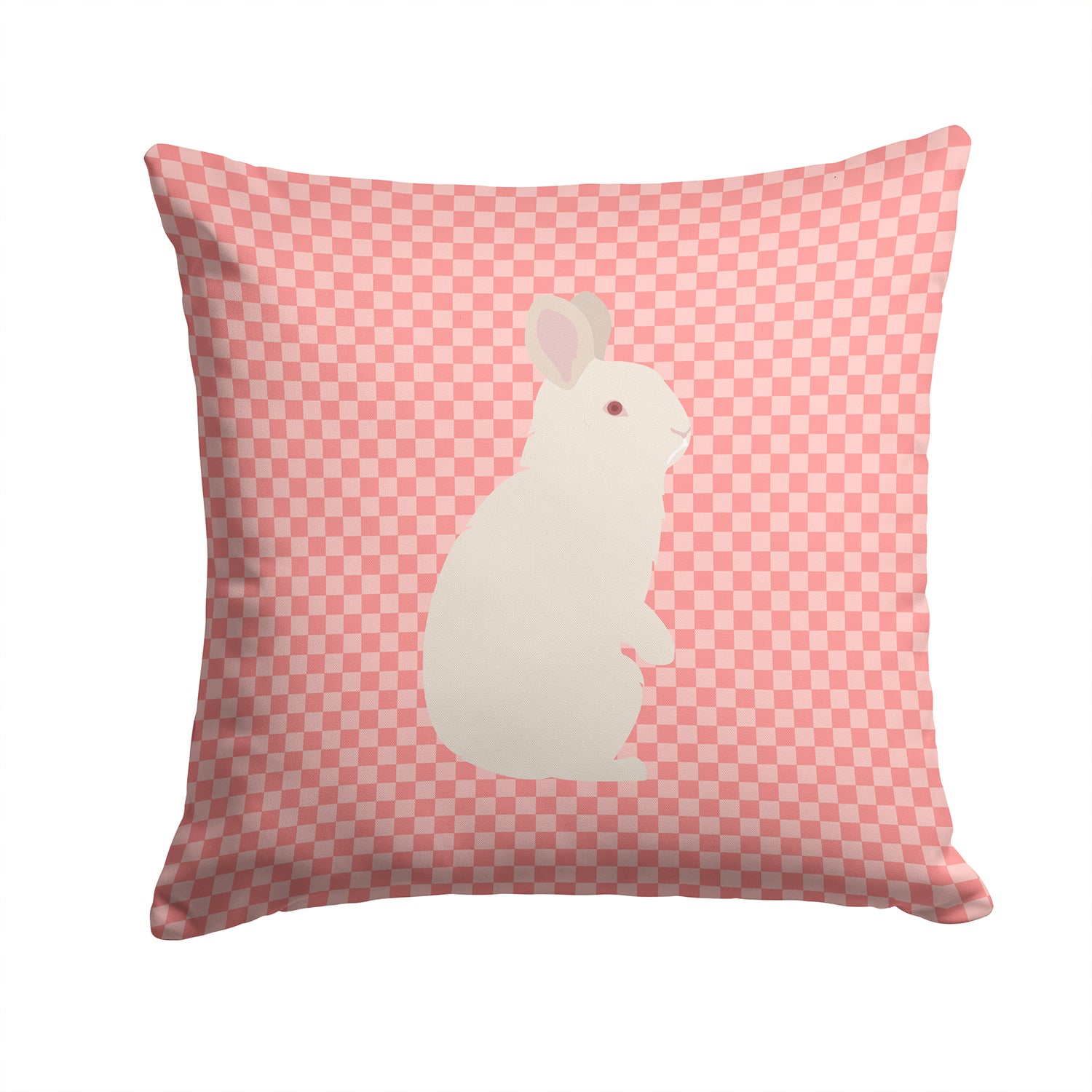 New Zealand White Rabbit Pink Check Fabric Decorative Pillow BB7965PW1414 - the-store.com
