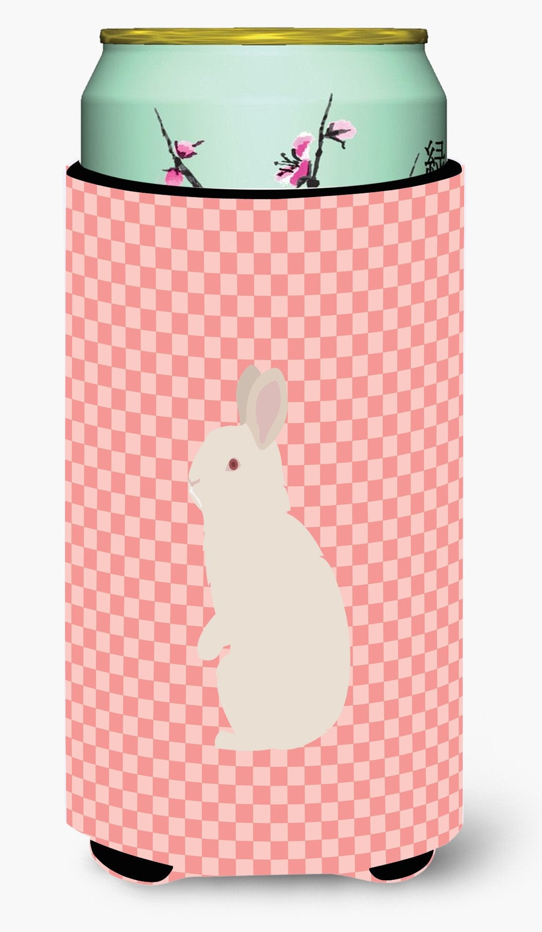 New Zealand White Rabbit Pink Check Tall Boy Beverage Insulator Hugger BB7965TBC by Caroline's Treasures