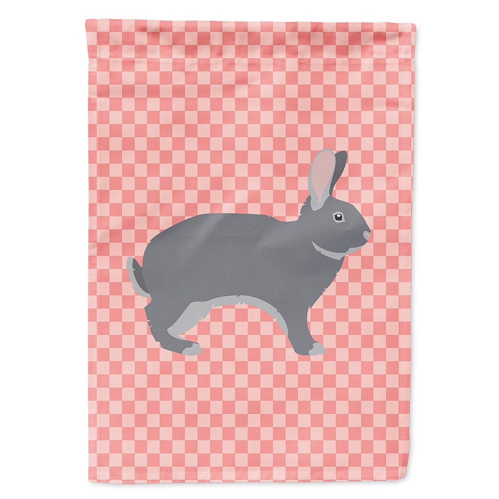 Giant Chinchilla Rabbit Pink Check Flag Canvas House Size BB7966CHF
