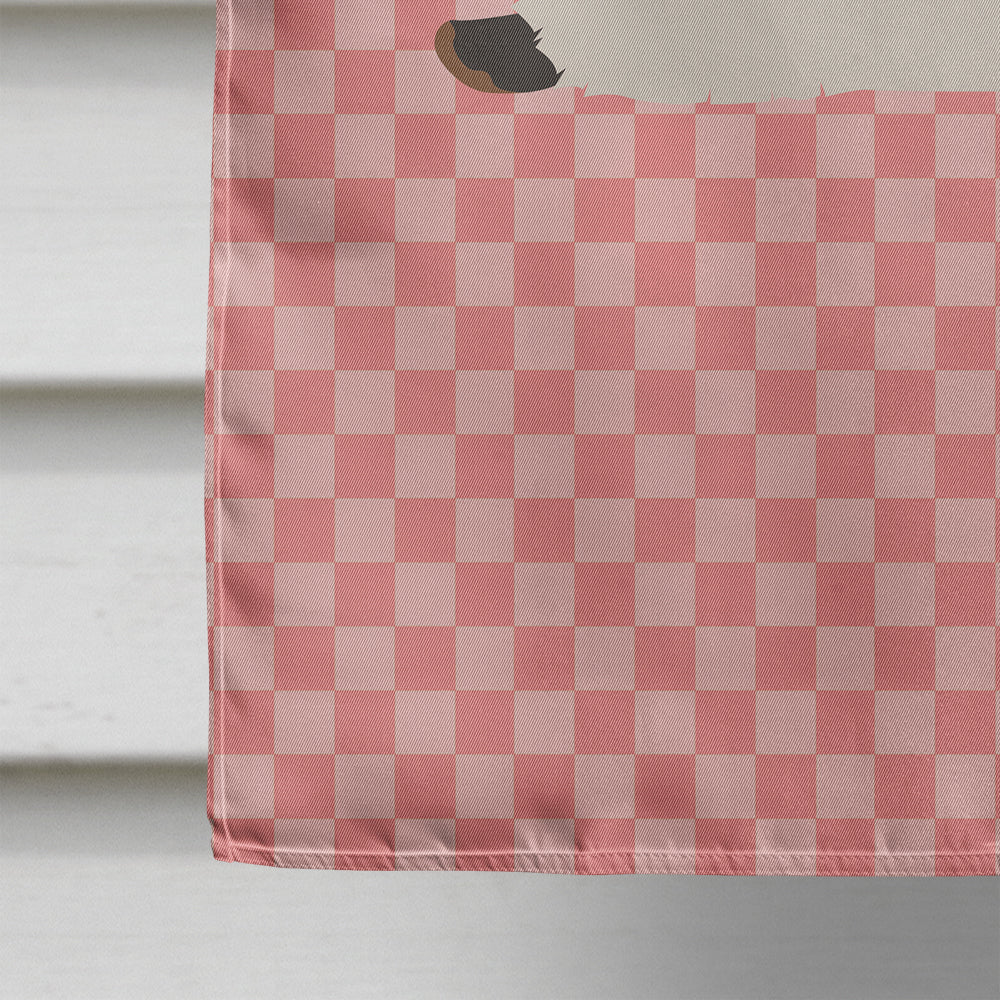 California White Rabbit Pink Check Flag Canvas House Size BB7967CHF  the-store.com.