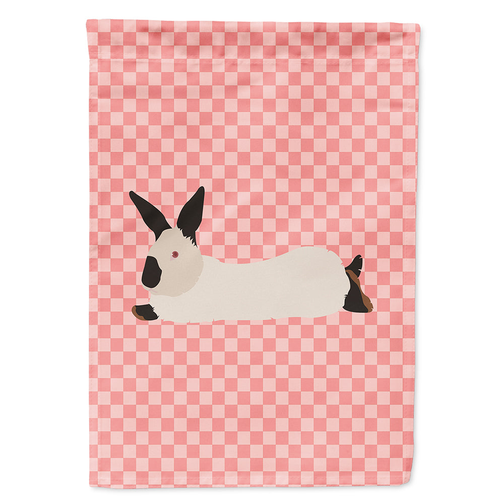 California White Rabbit Pink Check Flag Canvas House Size BB7967CHF