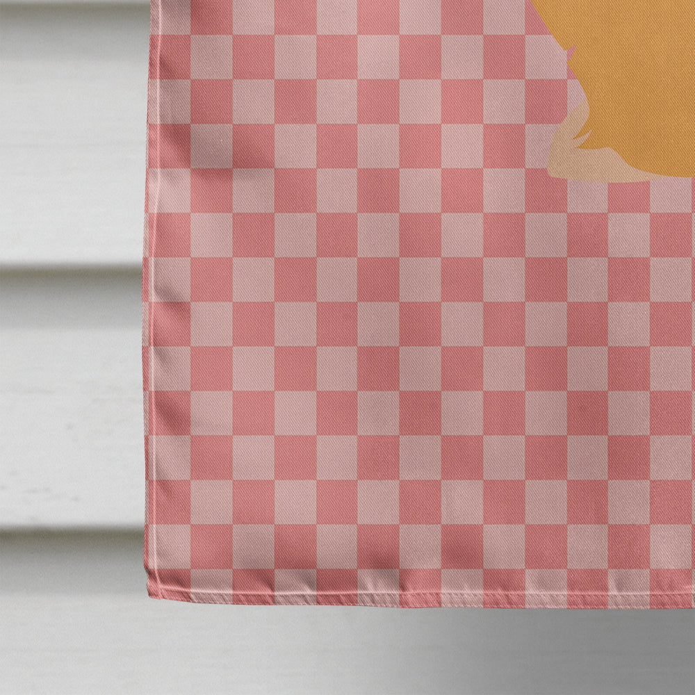 Holland Lop Rabbit Pink Check Flag Canvas House Size BB7968CHF  the-store.com.