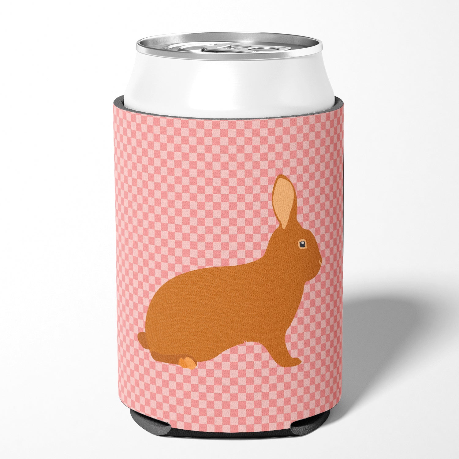 Rex Rabbit Pink Check Can or Bottle Hugger BB7969CC