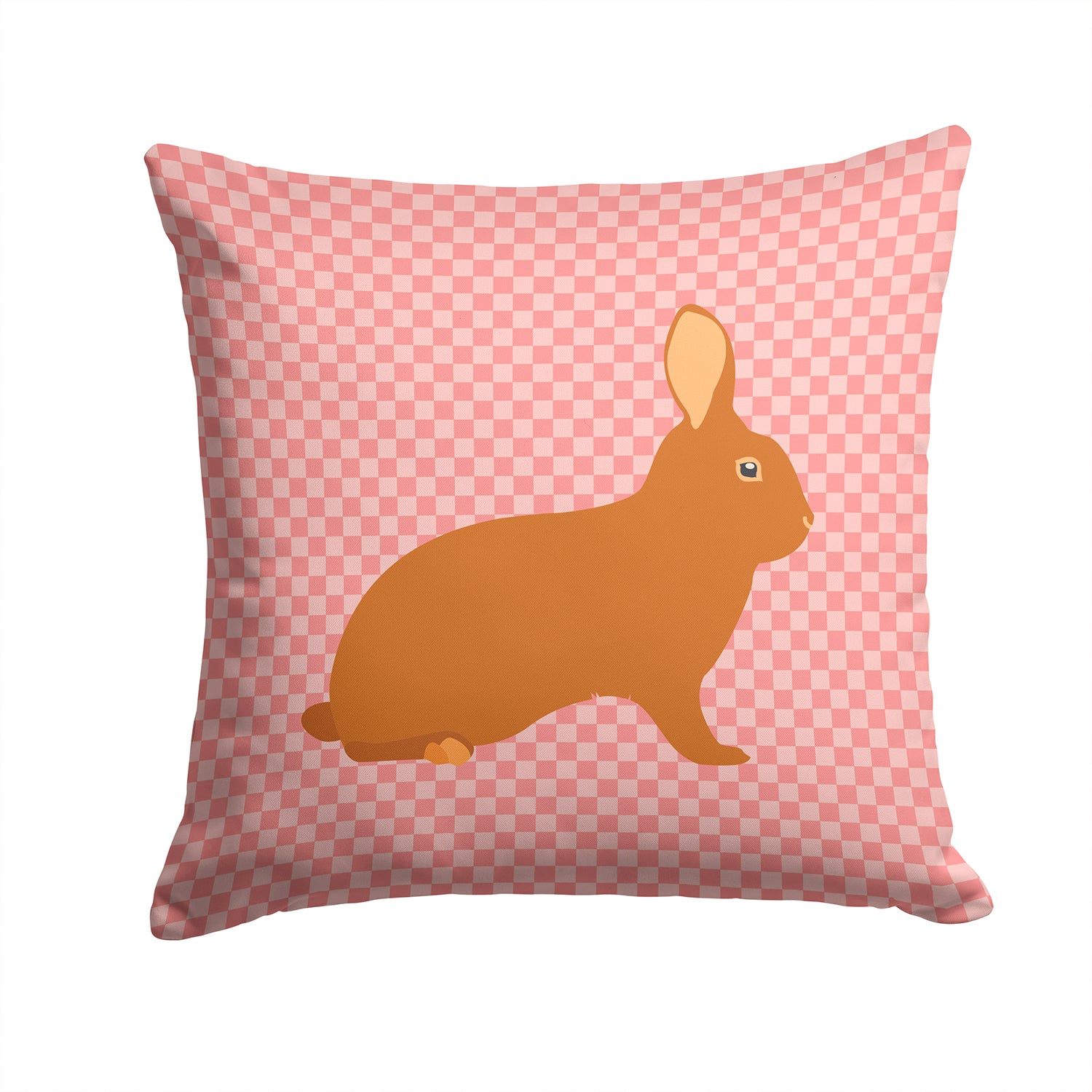 Rex Rabbit Pink Check Fabric Decorative Pillow BB7969PW1414 - the-store.com