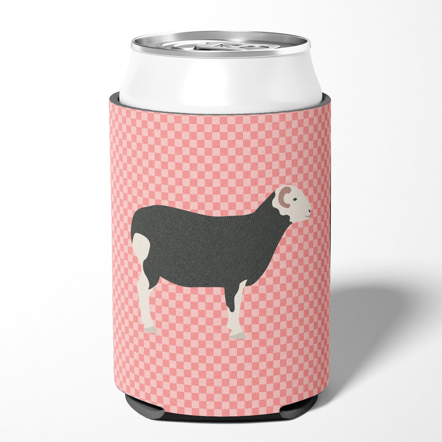 Herwick Sheep Pink Check Can or Bottle Hugger BB7970CC
