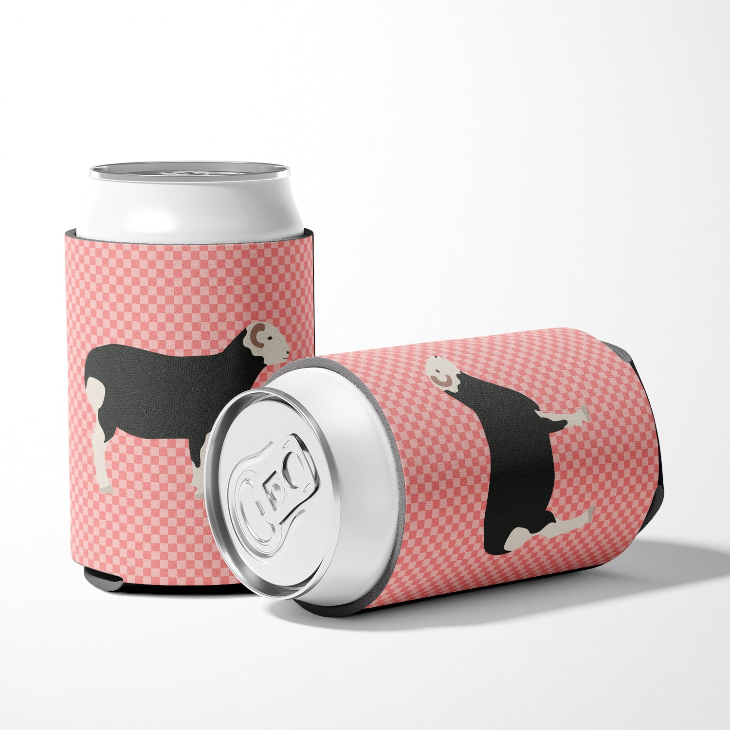 Herwick Sheep Pink Check Can or Bottle Hugger BB7970CC  the-store.com.