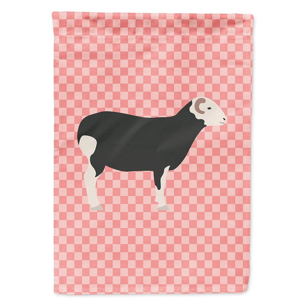 Herwick Sheep Pink Check Flag Canvas House Size BB7970CHF