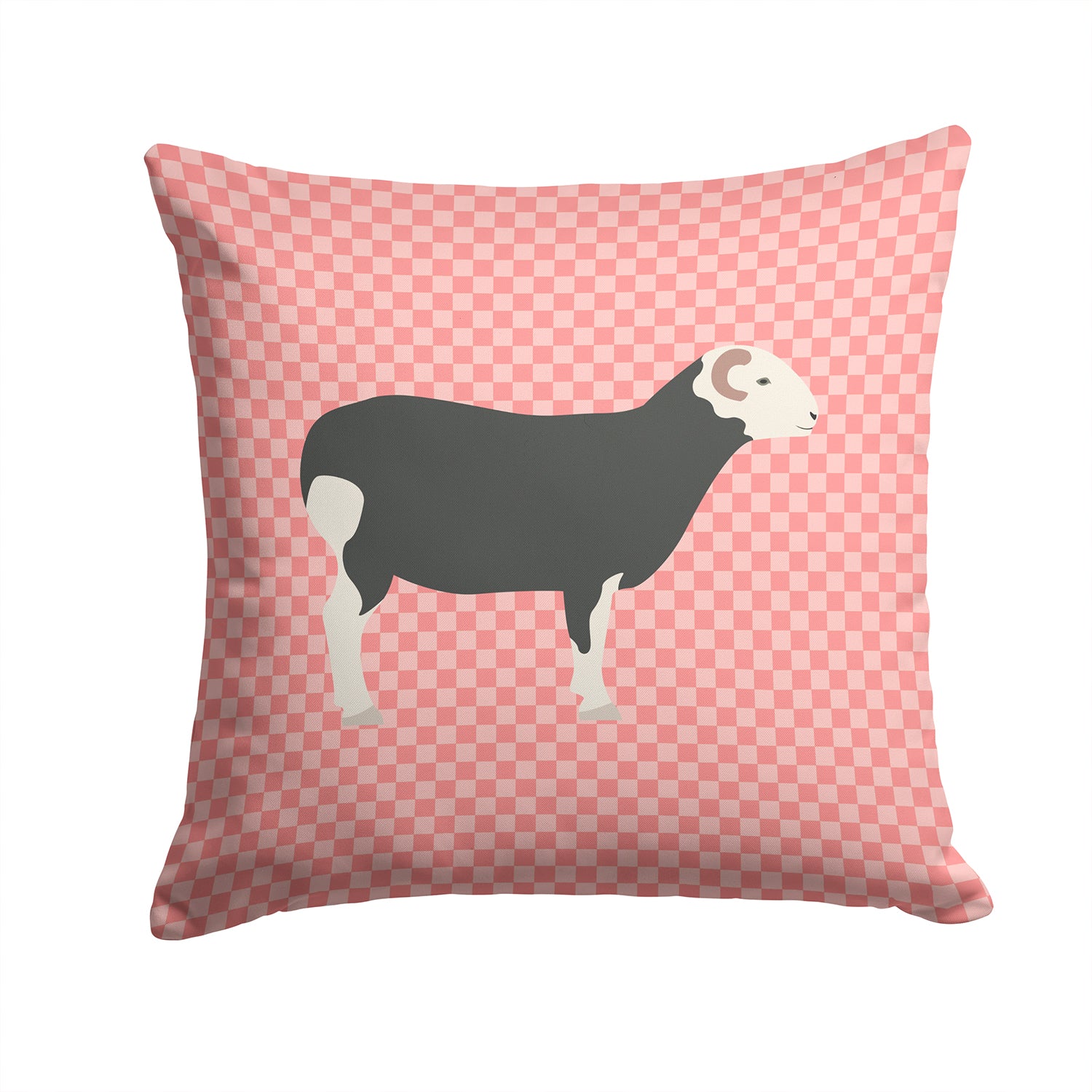 Herwick Sheep Pink Check Fabric Decorative Pillow BB7970PW1414 - the-store.com