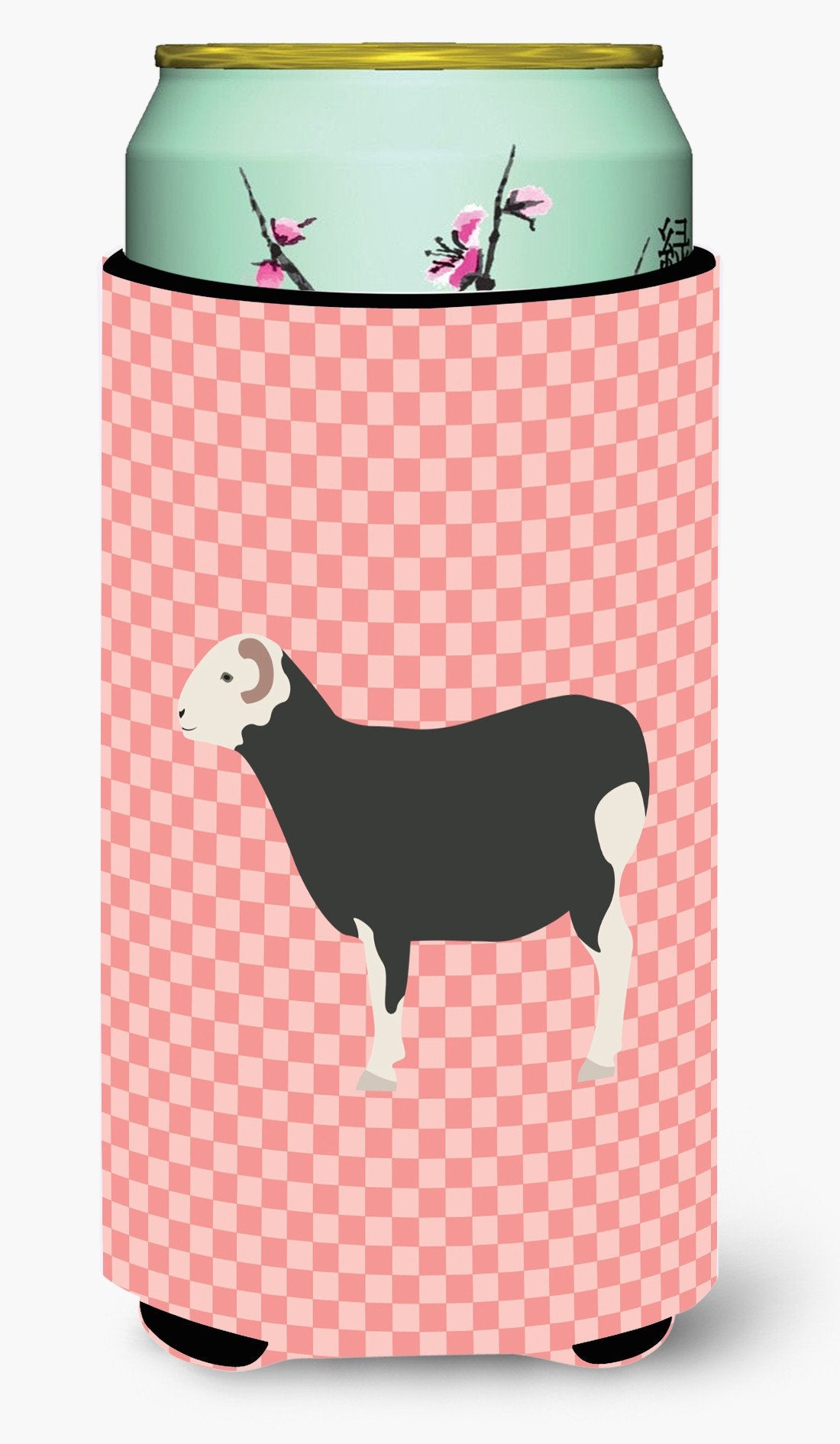 Herwick Sheep Pink Check Tall Boy Beverage Insulator Hugger BB7970TBC by Caroline&#39;s Treasures