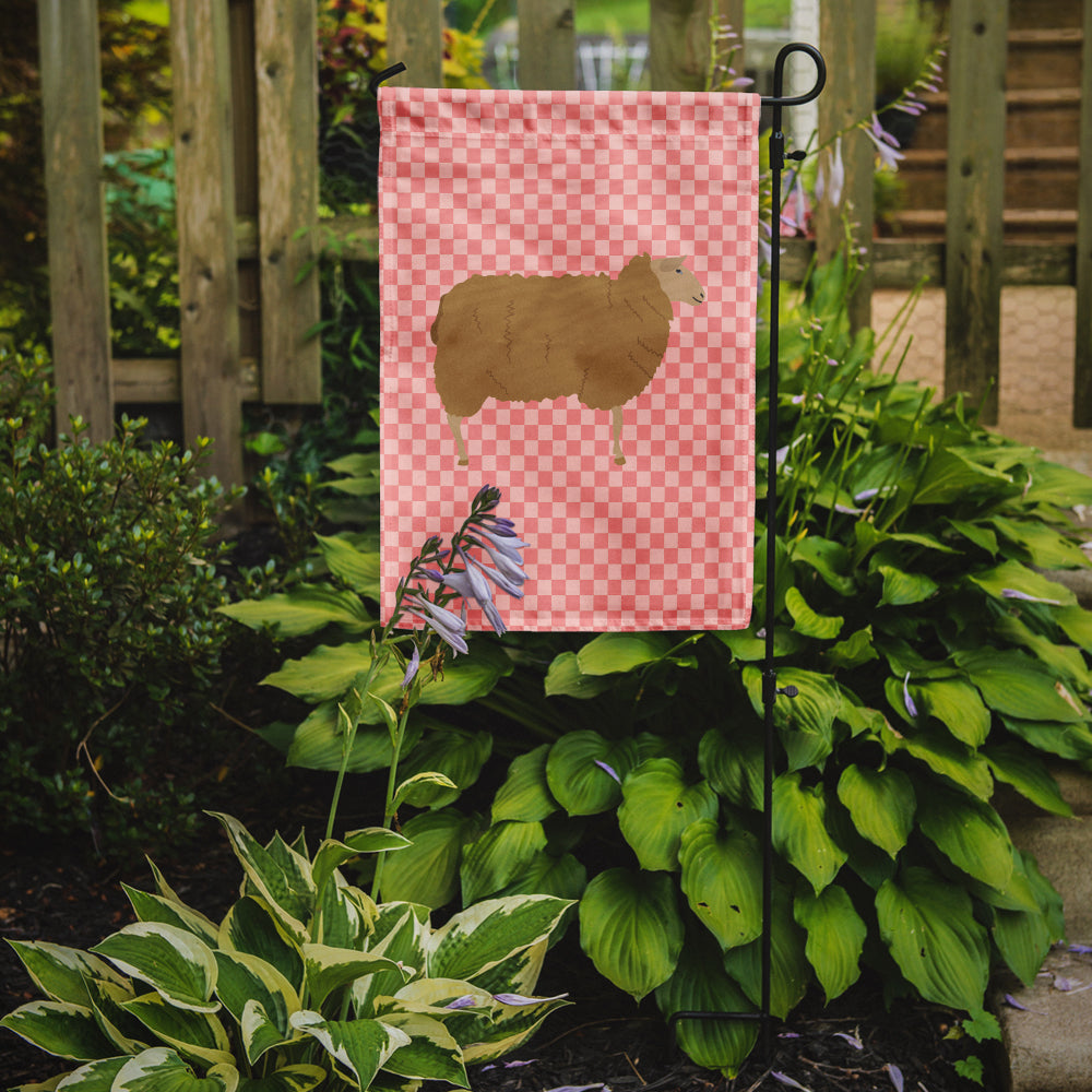 East Friesian Sheep Pink Check Flag Garden Size