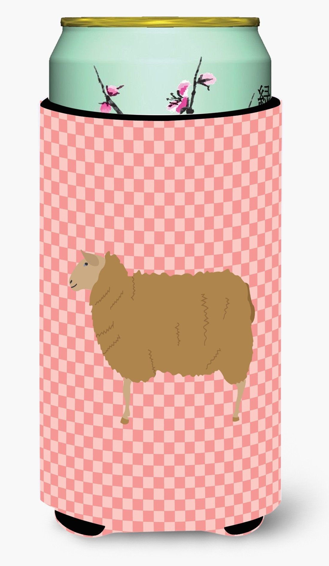 East Friesian Sheep Pink Check Tall Boy Beverage Insulator Hugger BB7977TBC by Caroline&#39;s Treasures
