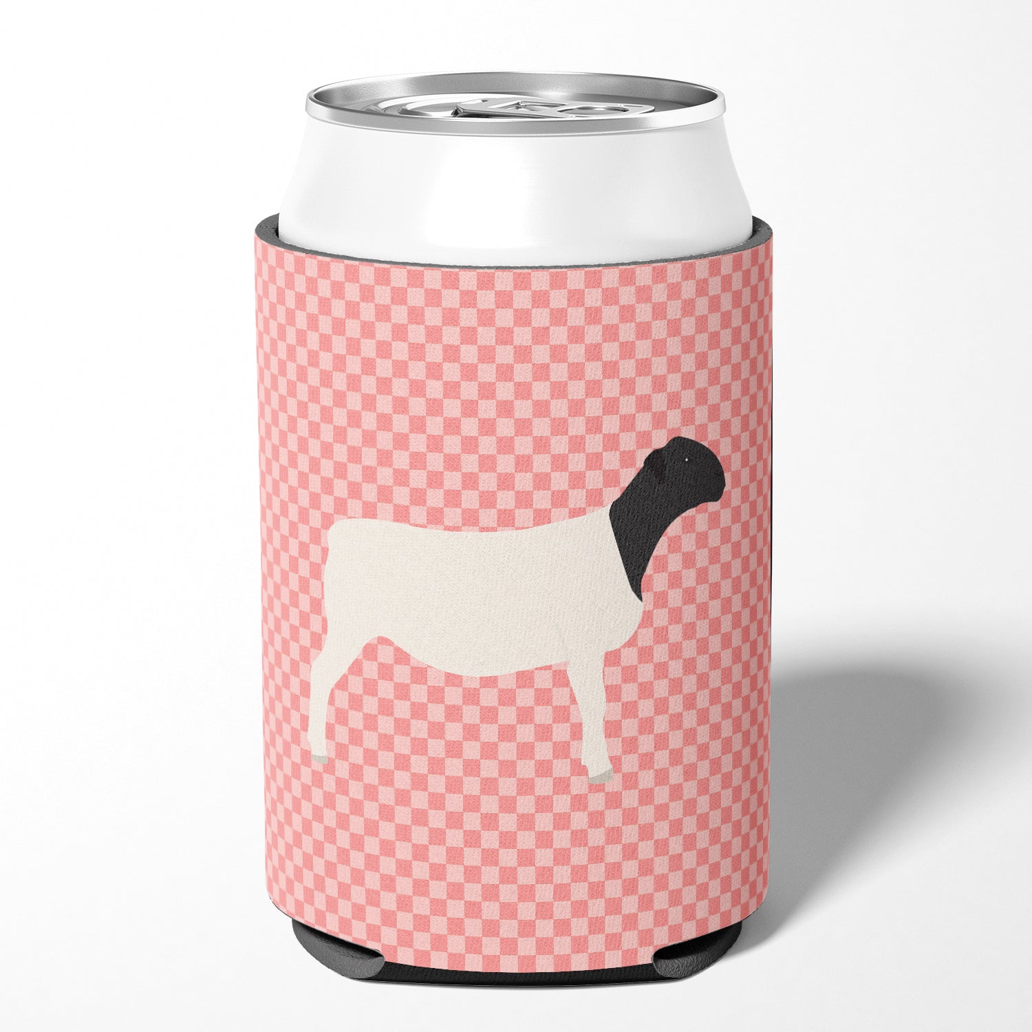 Dorper Sheep Pink Check Can or Bottle Hugger BB7978CC