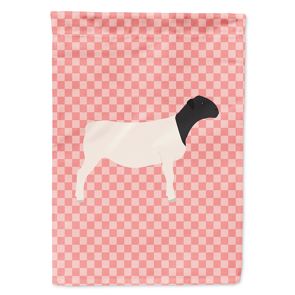 Dorper Sheep Pink Check Flag Canvas House Size BB7978CHF