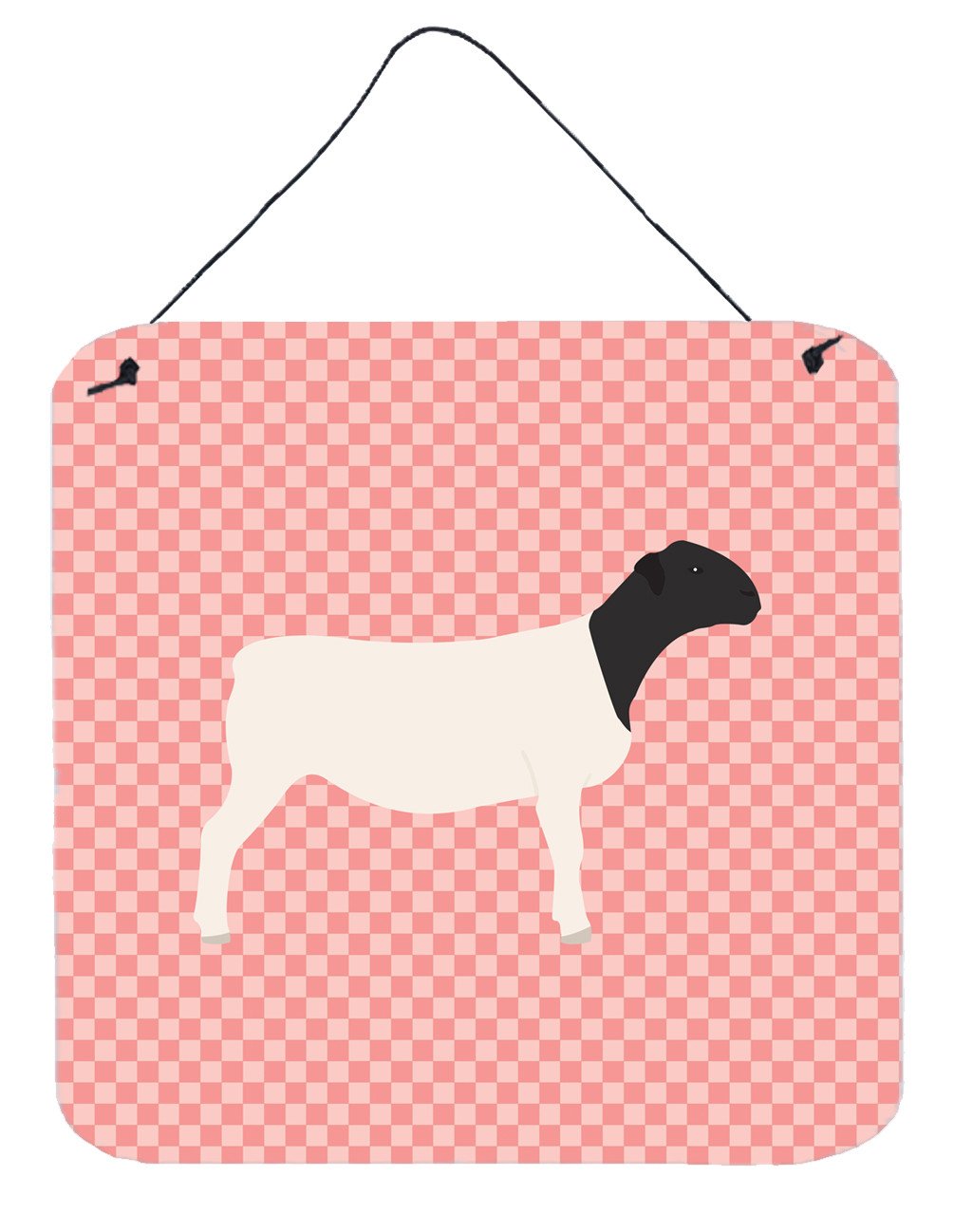 Dorper Sheep Pink Check Wall or Door Hanging Prints BB7978DS66 by Caroline&#39;s Treasures