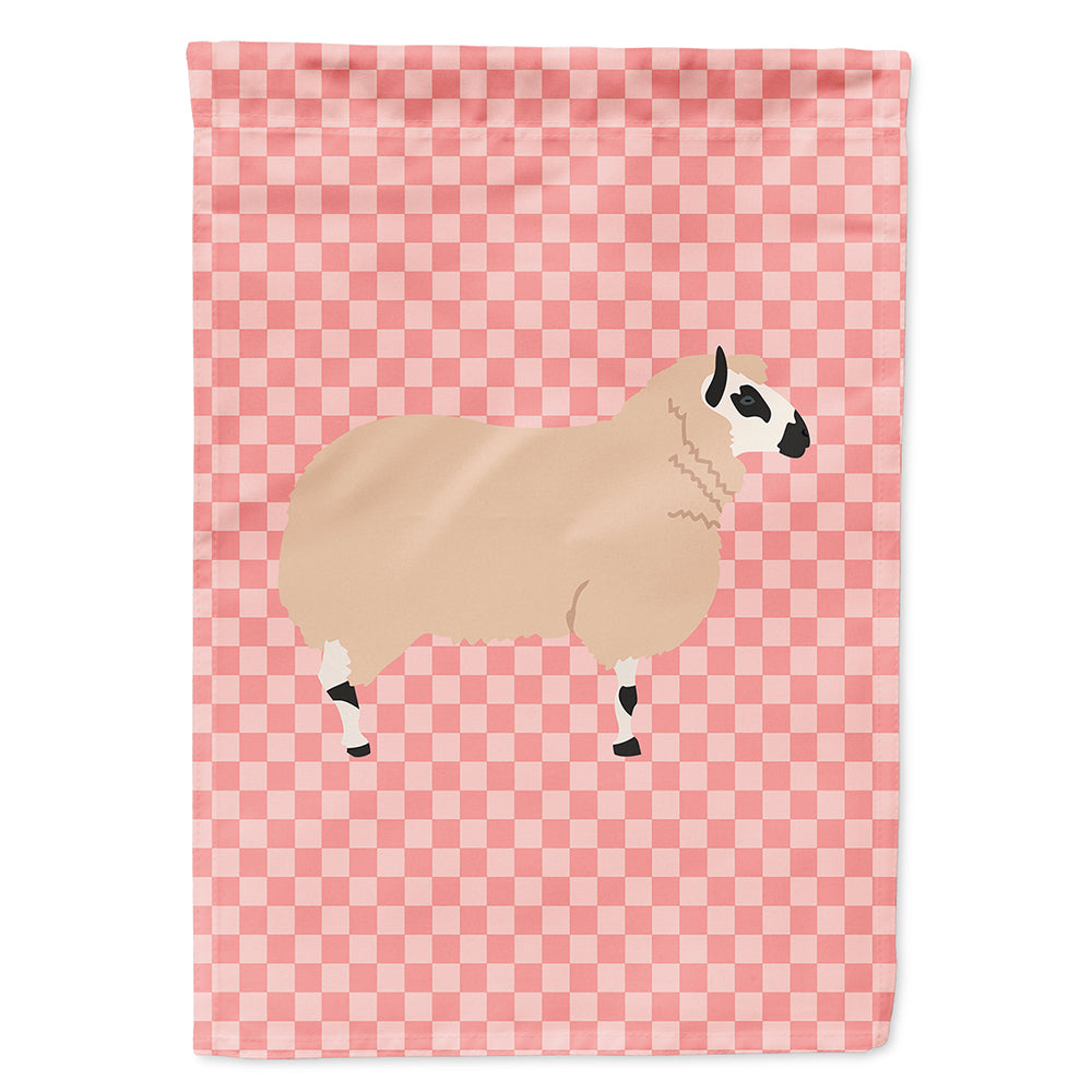 Kerry Hill Sheep Pink Check Flag Canvas House Size BB7979CHF