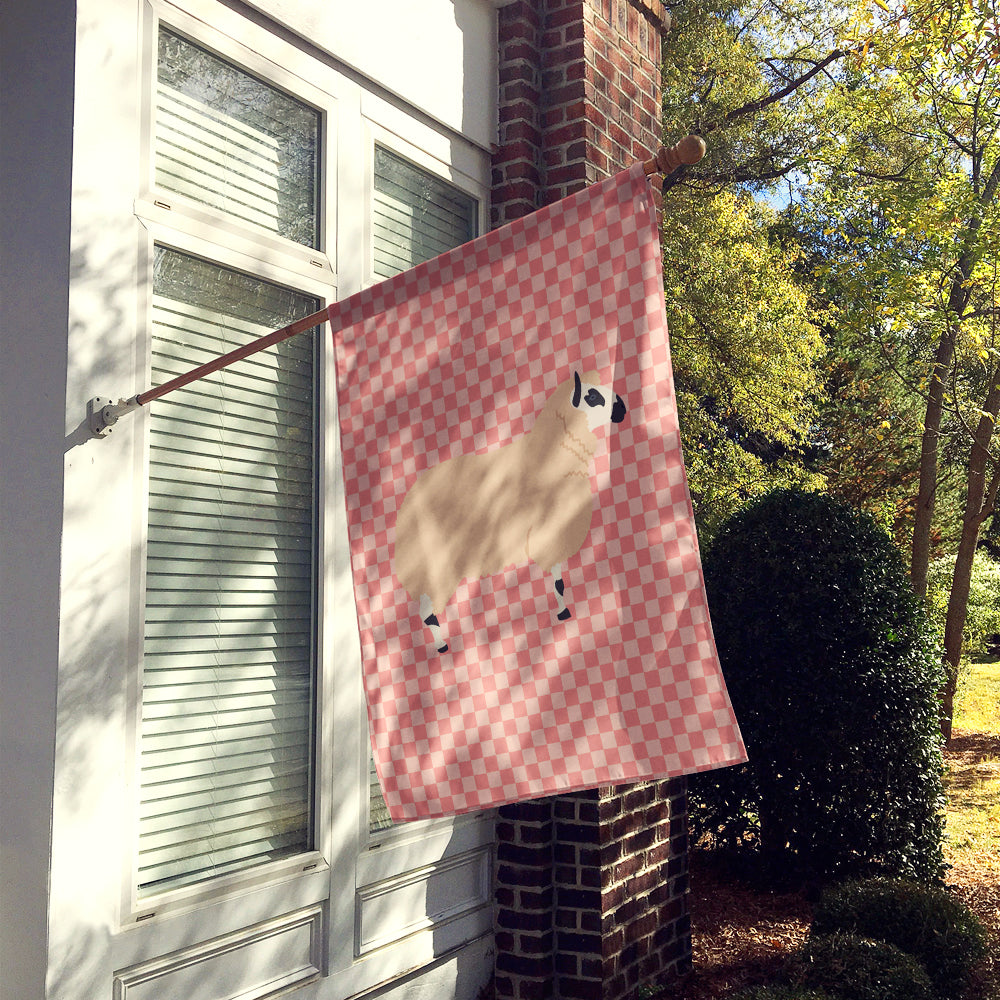 Kerry Hill Sheep Pink Check Flag Canvas House Size BB7979CHF  the-store.com.
