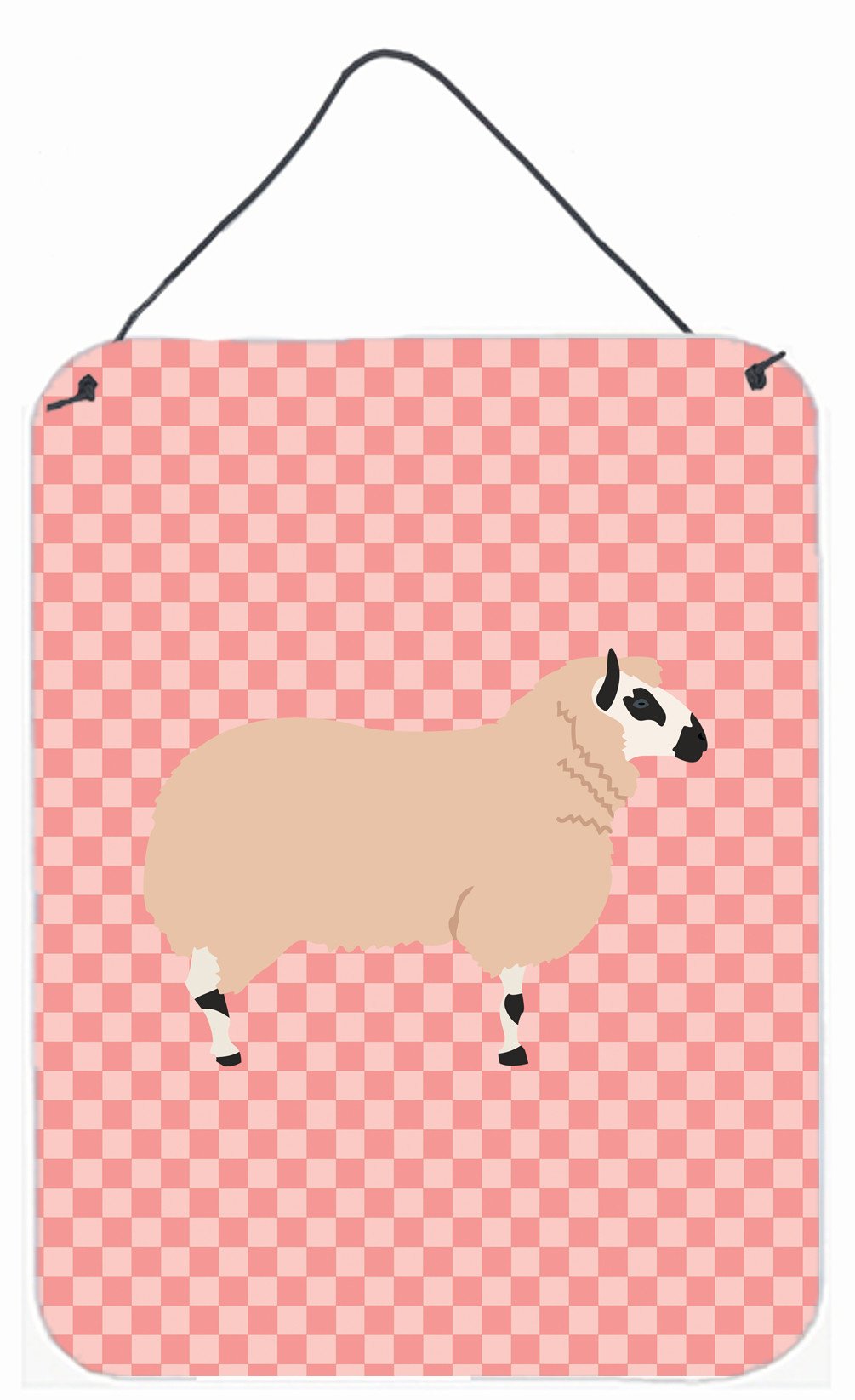Kerry Hill Sheep Pink Check Wall or Door Hanging Prints BB7979DS1216 by Caroline&#39;s Treasures