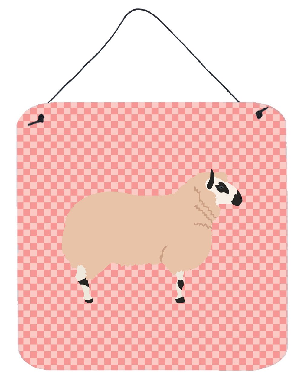 Kerry Hill Sheep Pink Check Wall or Door Hanging Prints BB7979DS66 by Caroline&#39;s Treasures