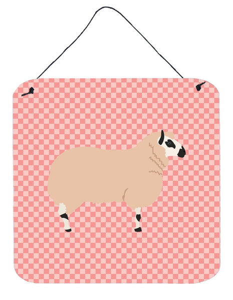Kerry Hill Sheep Pink Check Wall or Door Hanging Prints BB7979DS66 by Caroline's Treasures