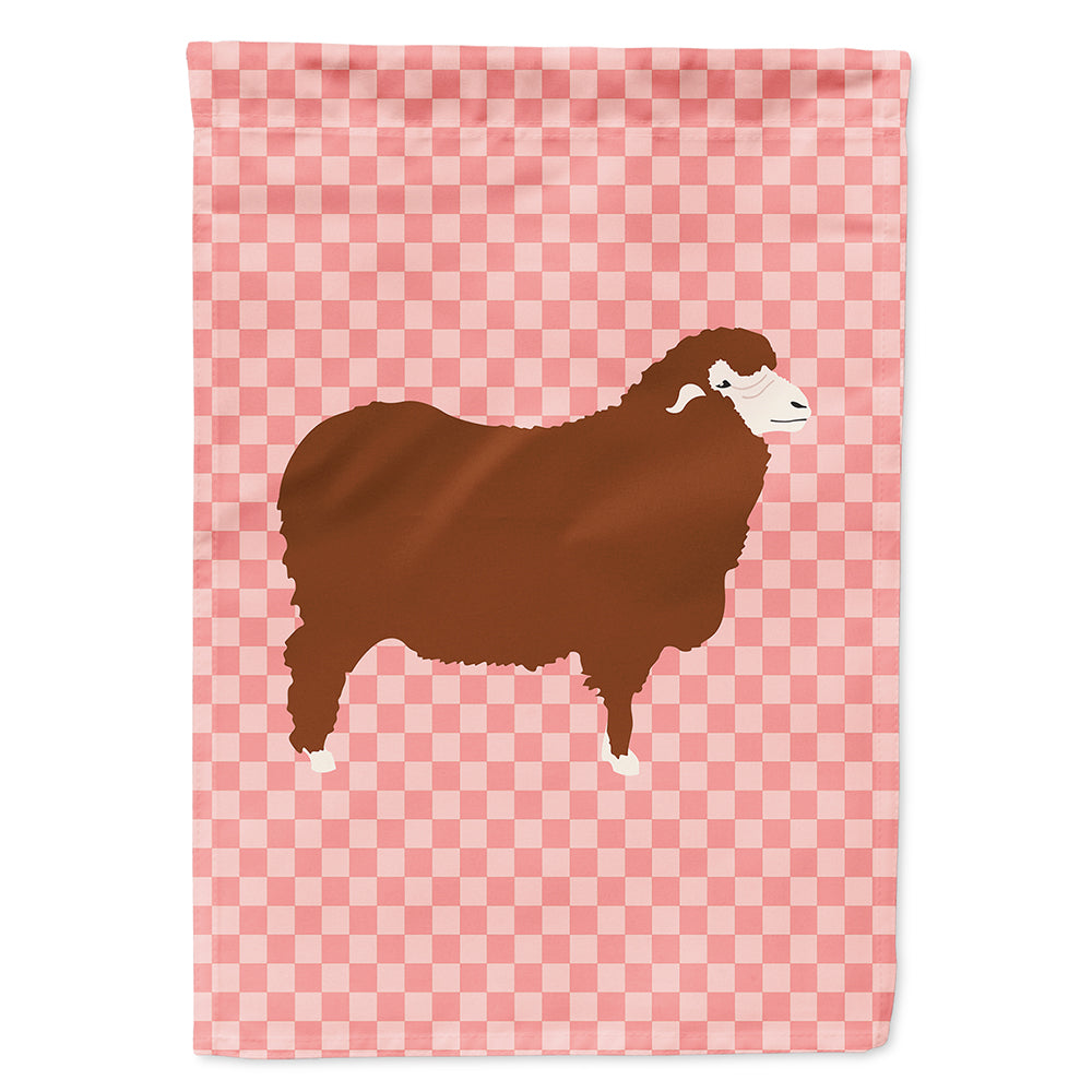 Merino Sheep Pink Check Flag Canvas House Size BB7981CHF  the-store.com.