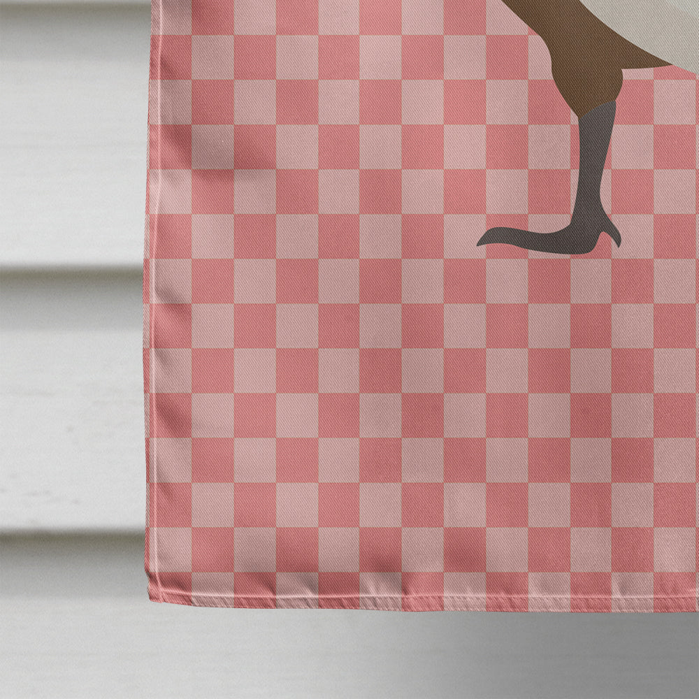 Bourbon Red Turkey Hen Pink Check Flag Canvas House Size BB7982CHF  the-store.com.