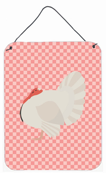 White Holland Turkey Pink Check Wall or Door Hanging Prints BB7983DS1216 by Caroline's Treasures