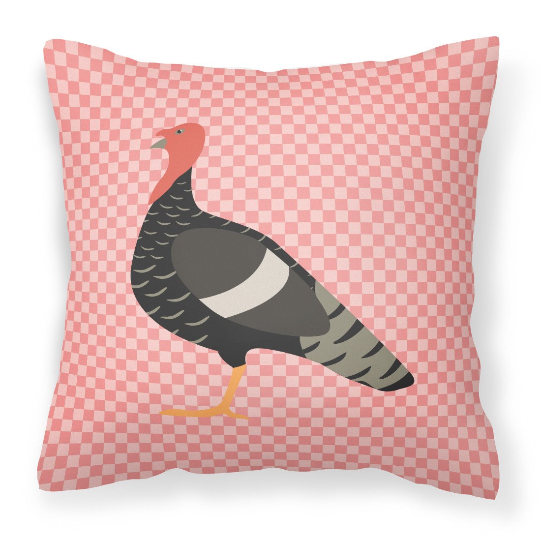 Marragansett Turkey Pink Check Fabric Decorative Pillow BB7987PW1818 by Caroline&#39;s Treasures