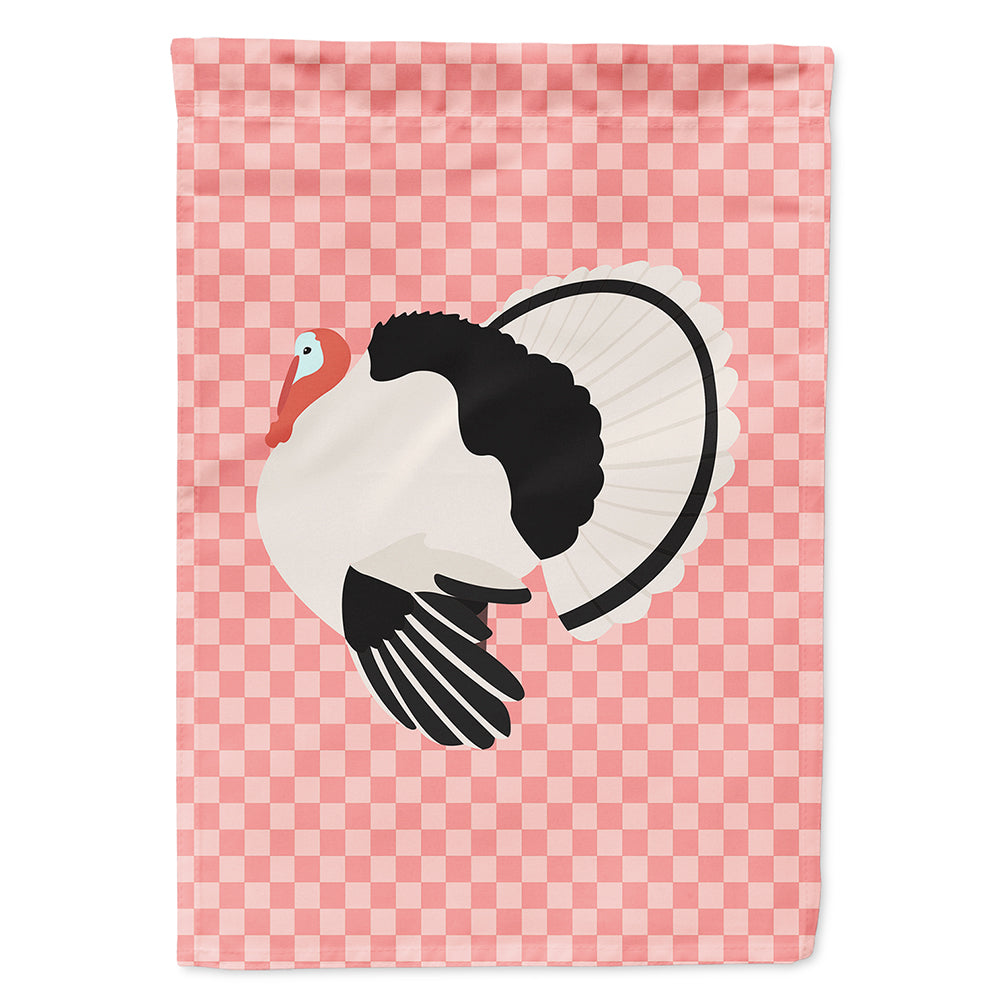 Royal Palm Turkey Pink Check Flag Canvas House Size BB7988CHF  the-store.com.